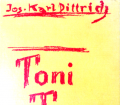 Toni Tora. Von Josef Karl Dittrich (1931).