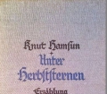 Unter Herbststernen. Von Knut Hamsun (1923)